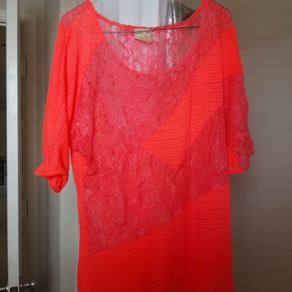 Vibrant orange half sleeve top
